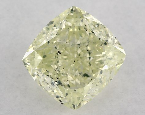GIA 0.71 Carat Fancy Yellow Green-SI1 Cushion Modified Cut Diamond